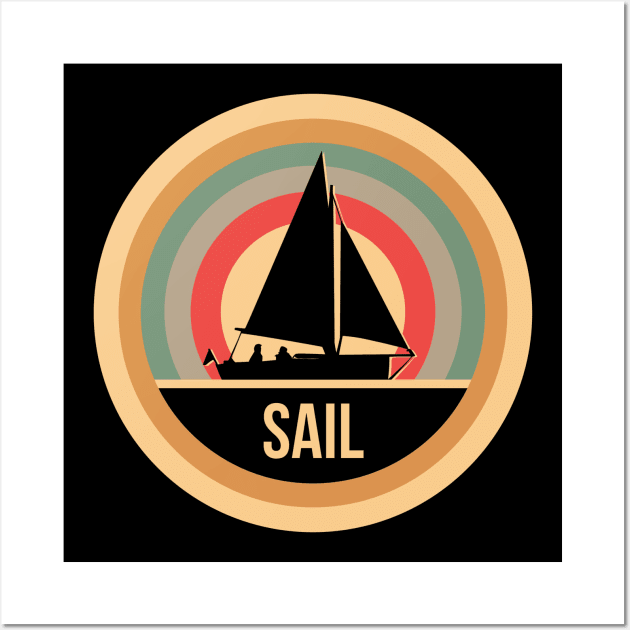 Retro Vintage Sailing Gift For Sailors Wall Art by OceanRadar